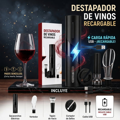 DESTAPADOR DE VINO ELECTRICO (RECARGABLE)