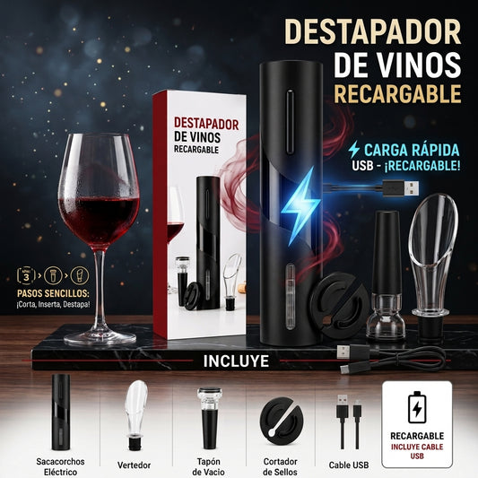 DESTAPADOR DE VINO ELECTRICO (RECARGABLE)