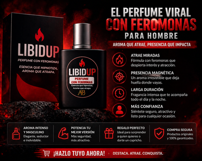 PERFUME VIRAL CON FEROMONAS LIBIDUP HOMBRE