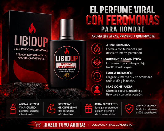 PERFUME VIRAL CON FEROMONAS LIBIDUP HOMBRE